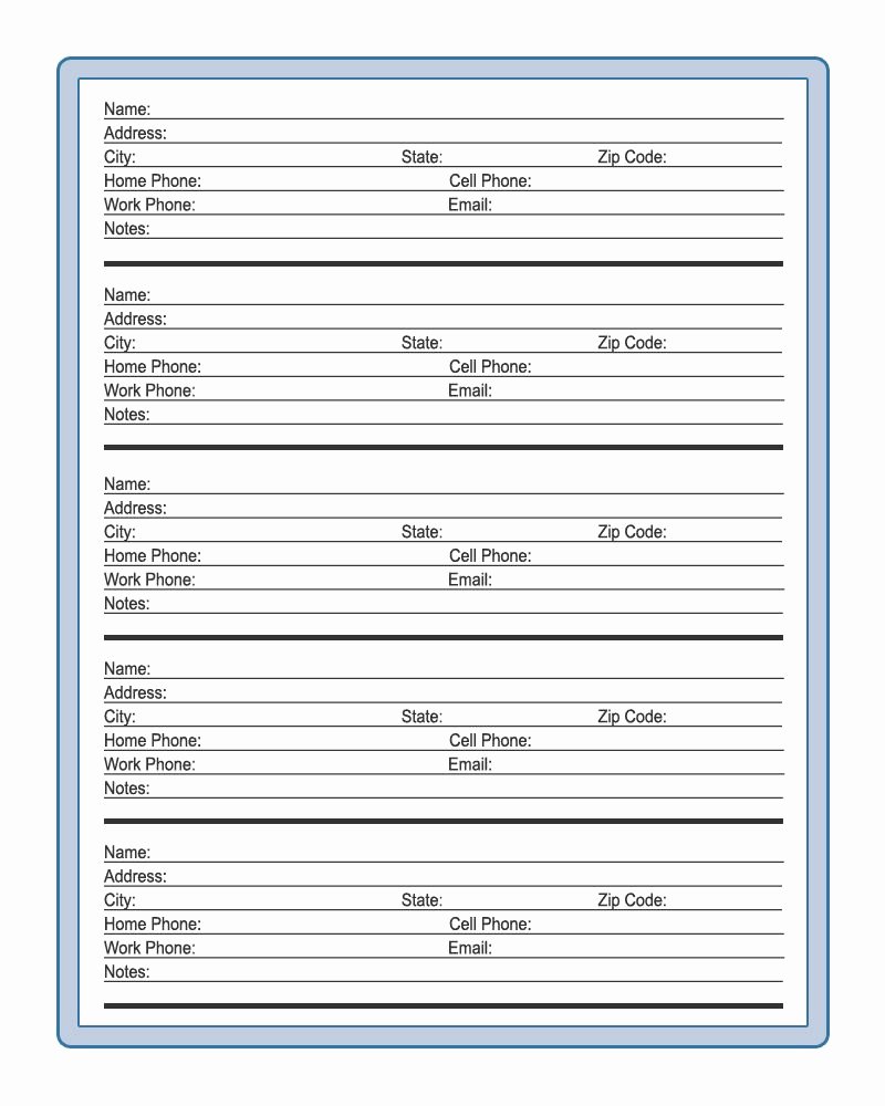 Printable Address Book Pages Miscellaneous
