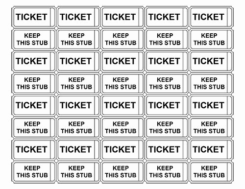 Printable Admission Tickets without Numbers