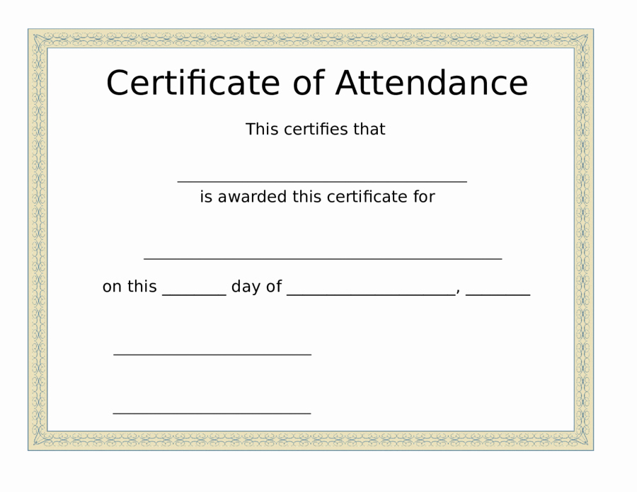 Printable attendance Certificates