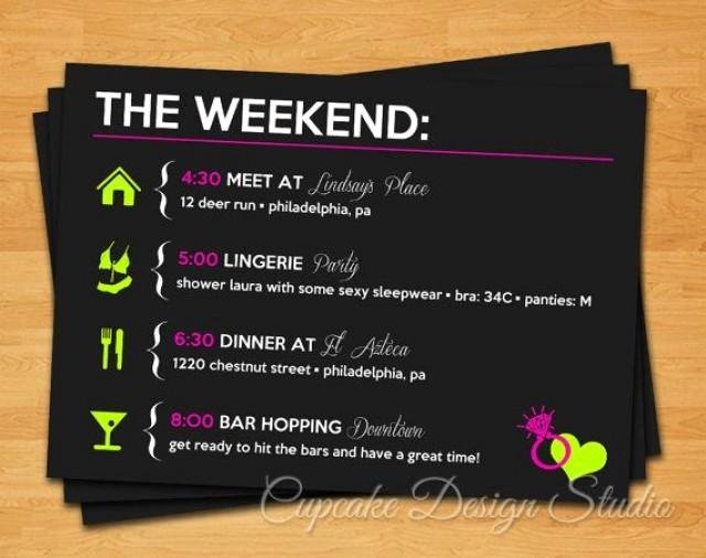 Printable Bachelorette Party Itinerary Lucky In Love