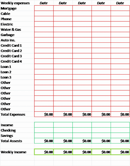 printable bi weekly bud worksheet