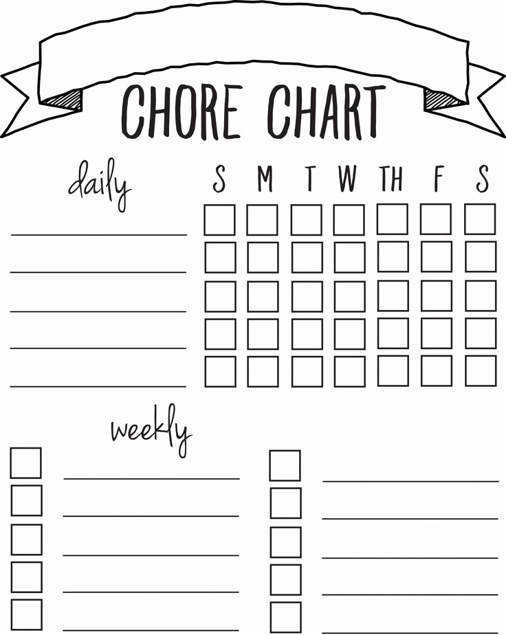 Printable Blank Chore Chart Template Uma Printable