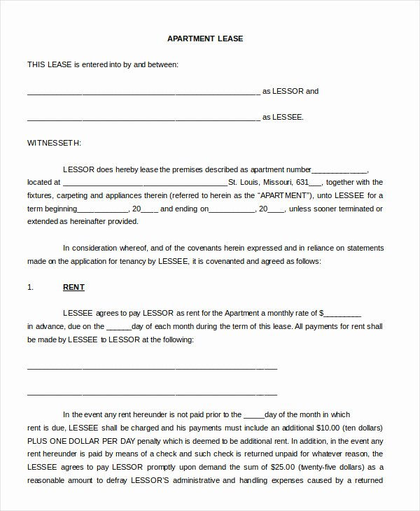 Printable Blank Lease Agreement form 17 Free Word Pdf