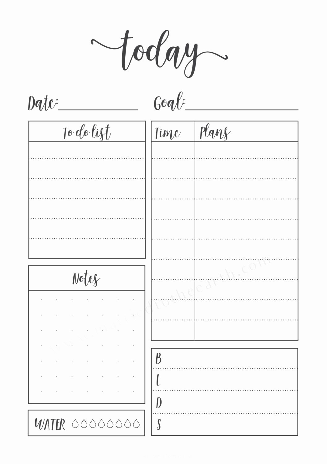 Printable Bullet Journal Daily Pages