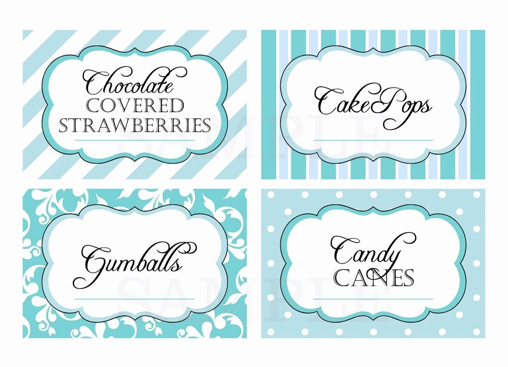 Printable Candy Buffet Labels for Wedding or Shower