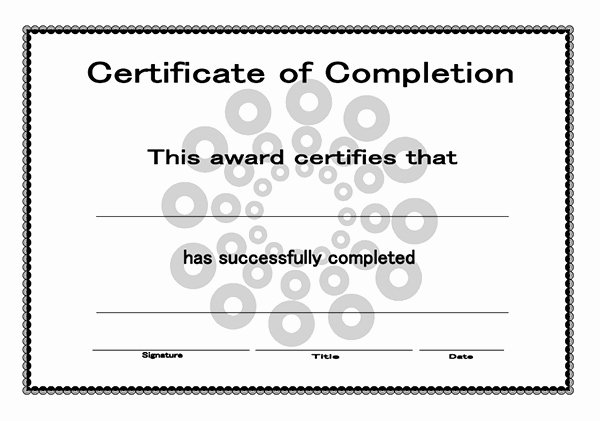 Printable Certificates Of Pletion