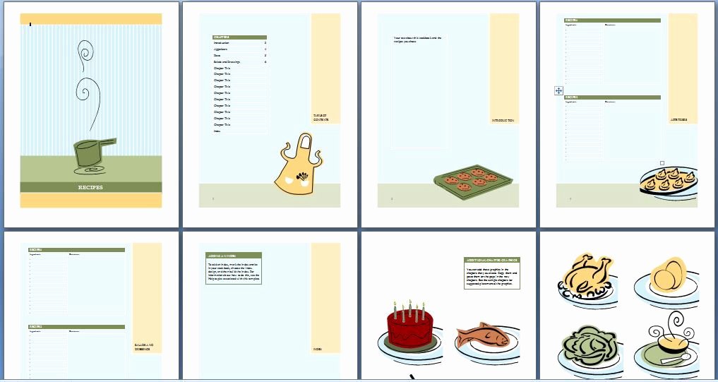 Printable Cookbook Template for Word