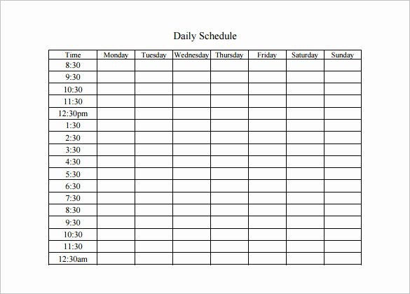 Printable Daily Schedule Template and Planner Sheet In