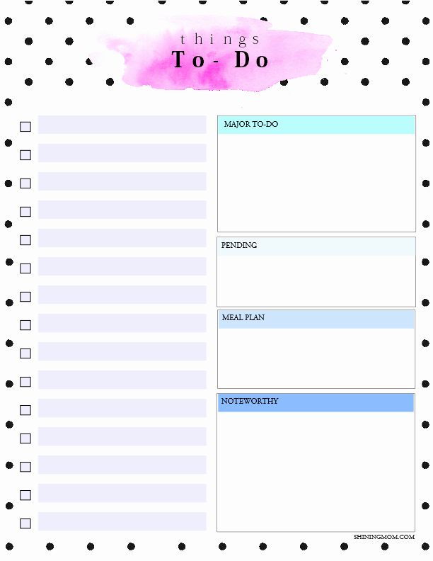 Printable Daily to Do List Template to Get Things Done
