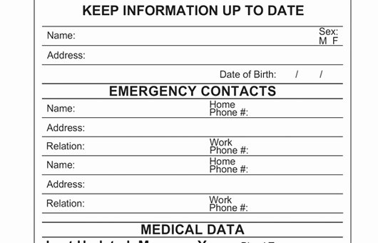 Printable Emergency Contact Card Free Printable Medical Id