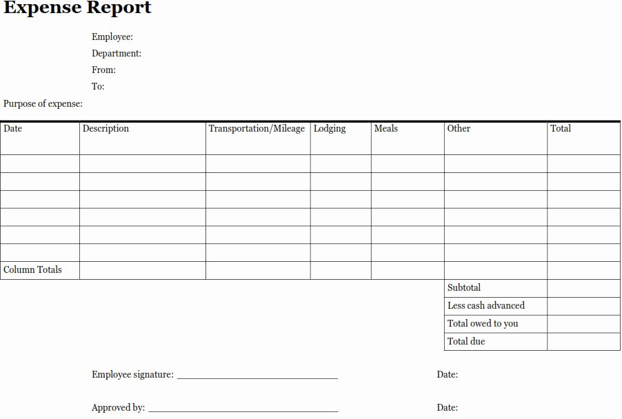 Printable Expense Report Free Download Freemium Templates