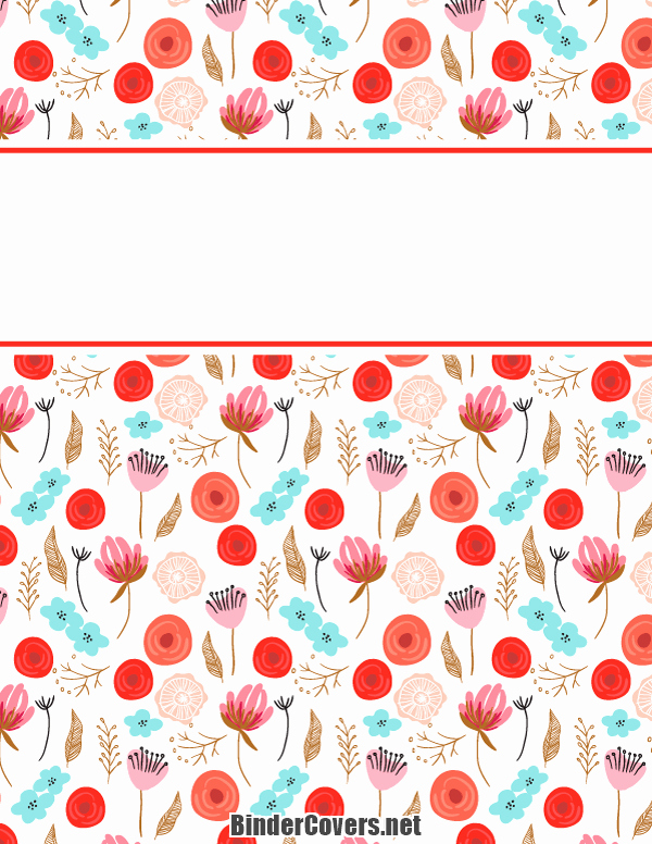 Printable Floral Binder Cover