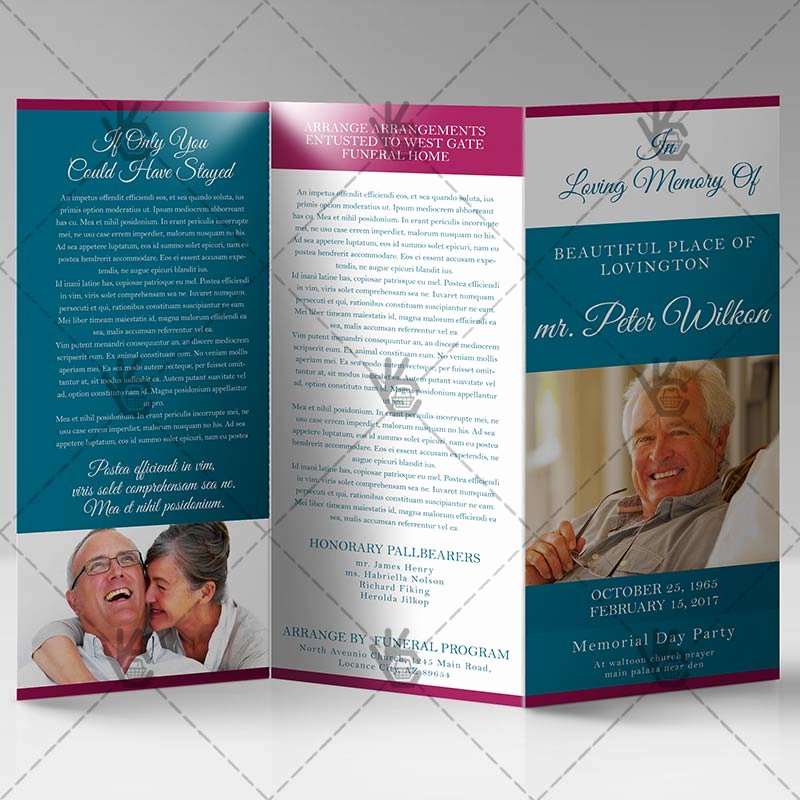 printable funeral program premium tri fold brochure psd template