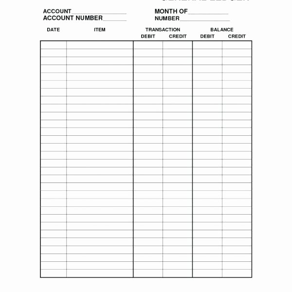 Printable General Ledger Ms Word Template Balance Sheet