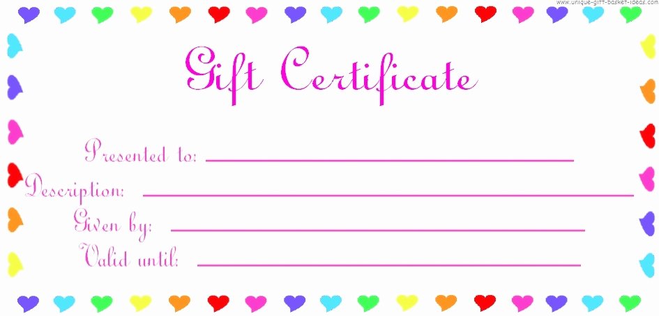 Printable Gift Certificate Birthday