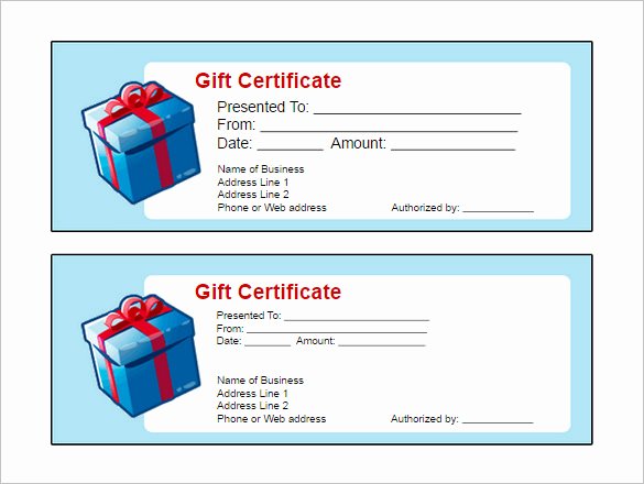 Printable Gift Certificate Template Free Google Doc