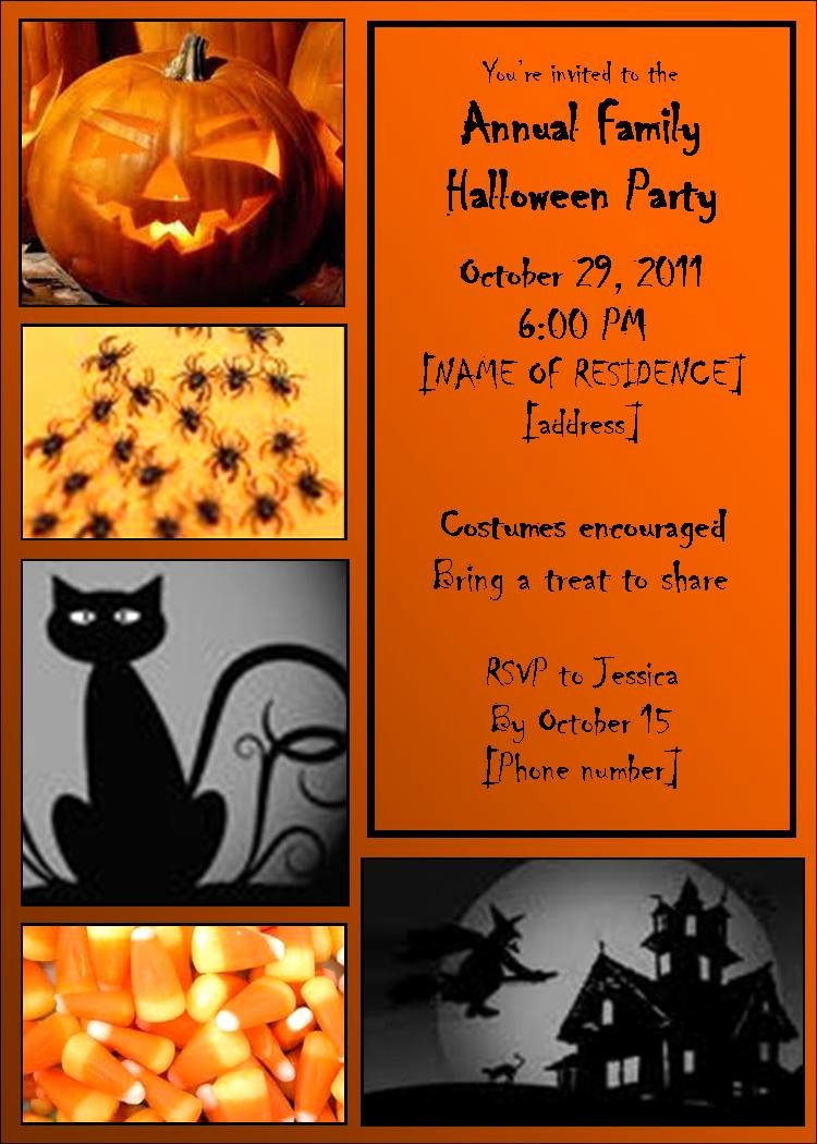Printable Halloween Party Invitations Template