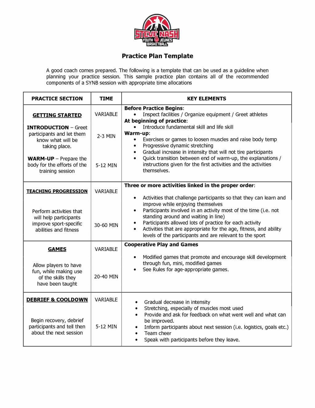 Printable Hockey Practice Schedule Template Free Pdf