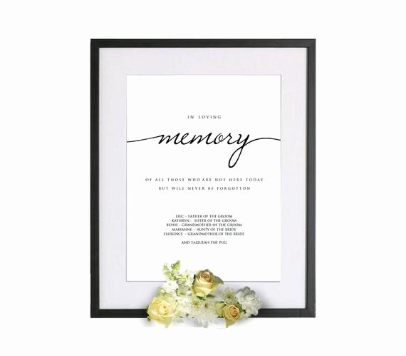 Printable In Loving Memory Wedding Template In Loving Memory