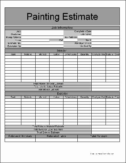 Printable Job Estimate forms