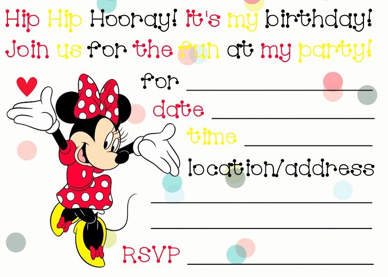 Printable Minnie Mouse Birthday Invitations – Bagvania