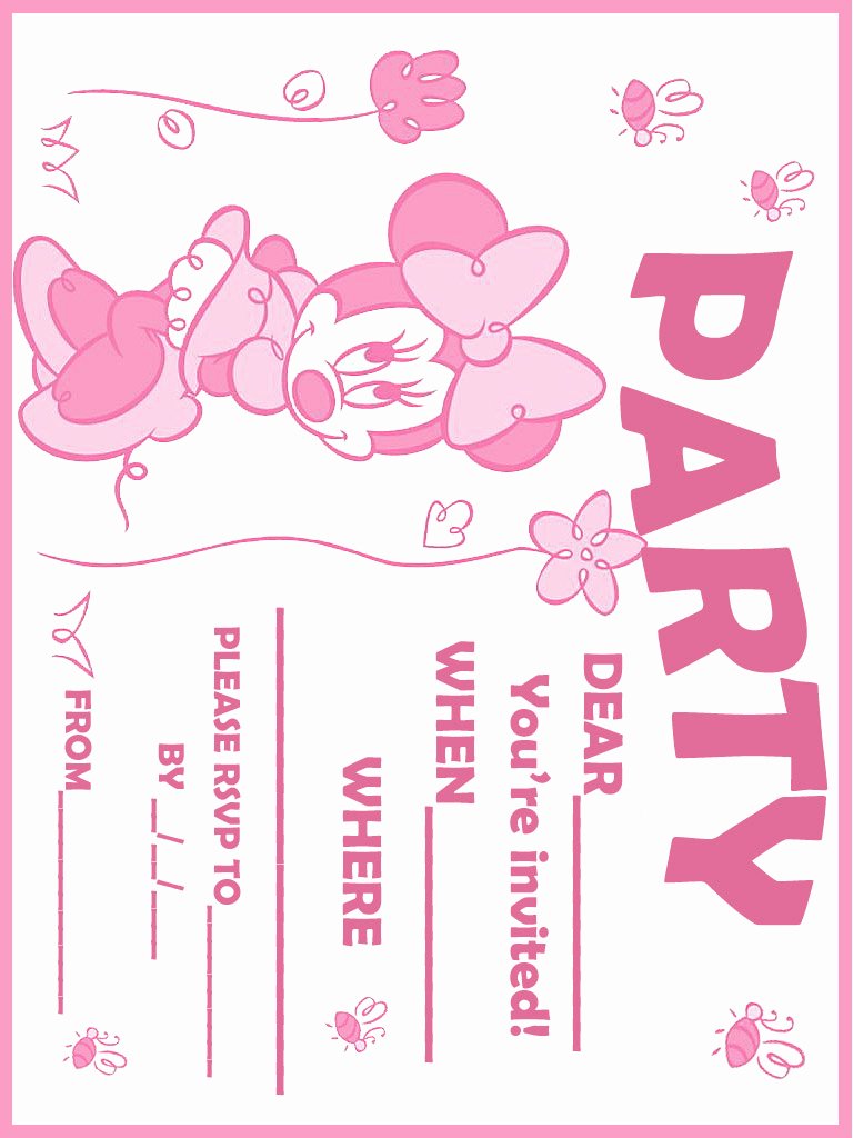 Printable Minnie Mouse Birthday Invitations – Free