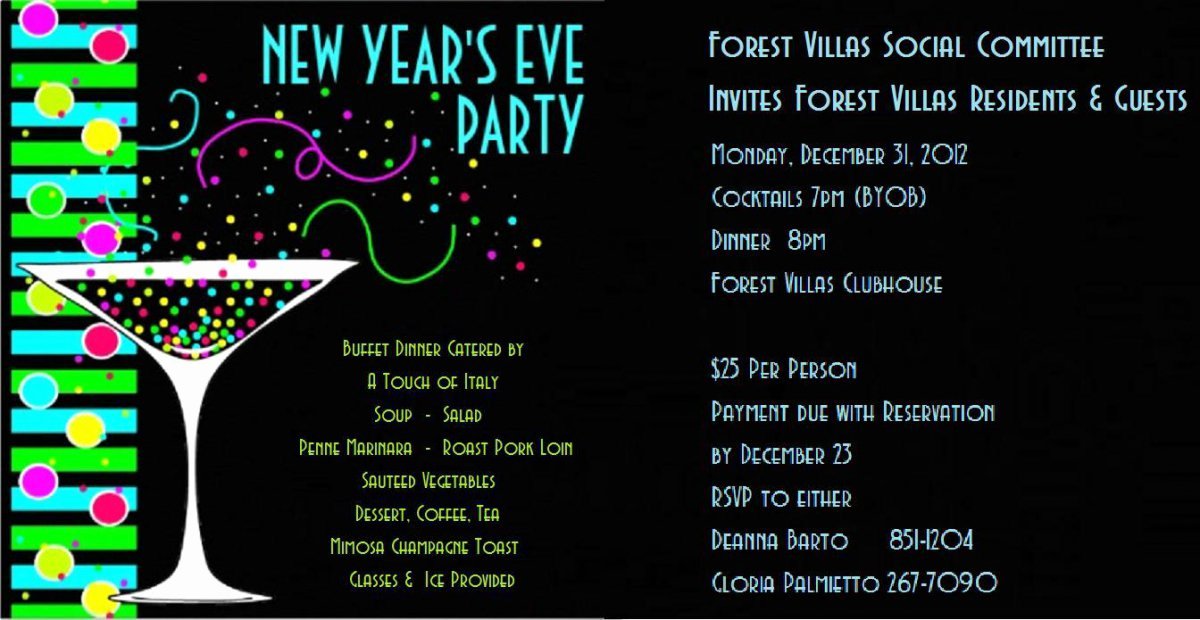 Printable New Years Eve Party Invitations Free