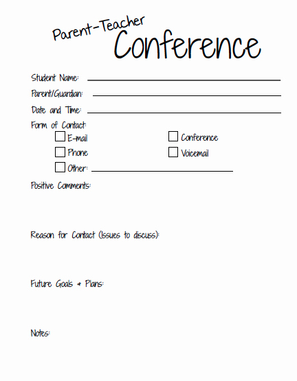 Printable Parent Teacher Conference Letter Invitation