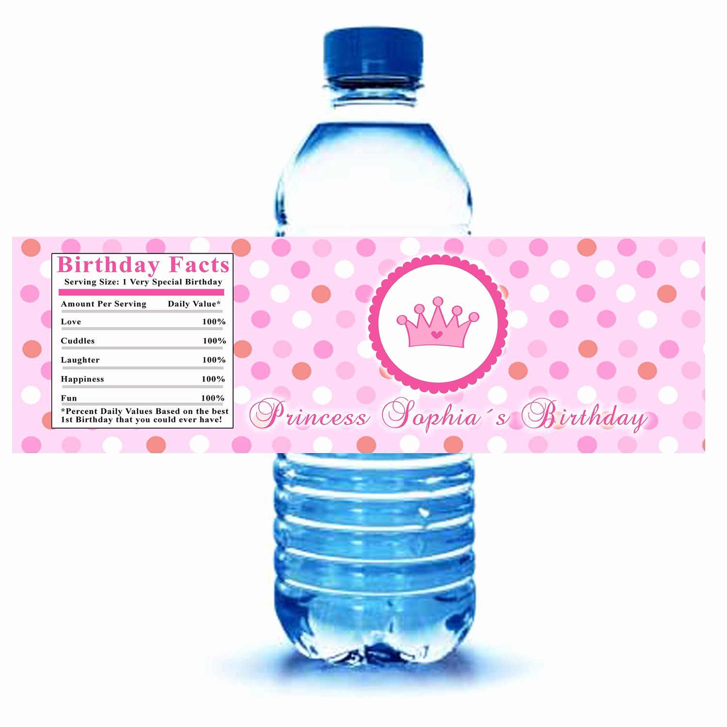 printable personalized princess water