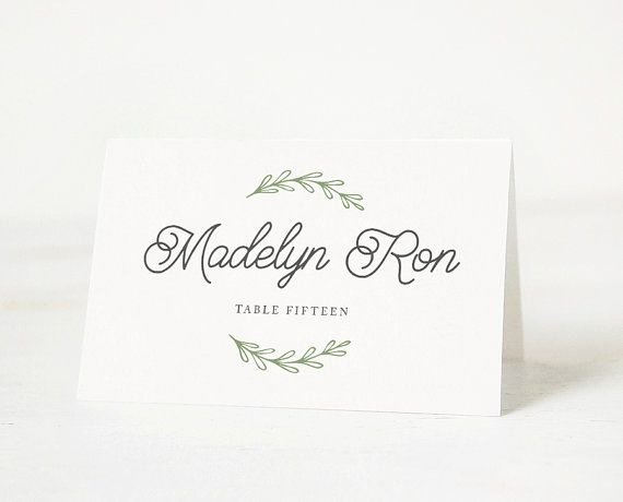 Printable Place Card Template Printable Place Card by