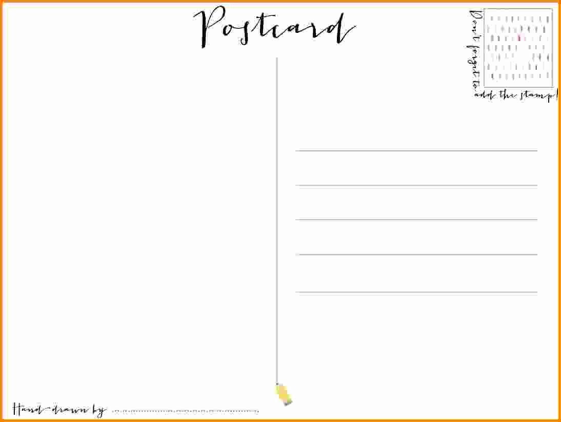 Printable Postcard Template Templates Data