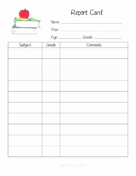 Printable Report Card Template Kindergarten – Marginesfo