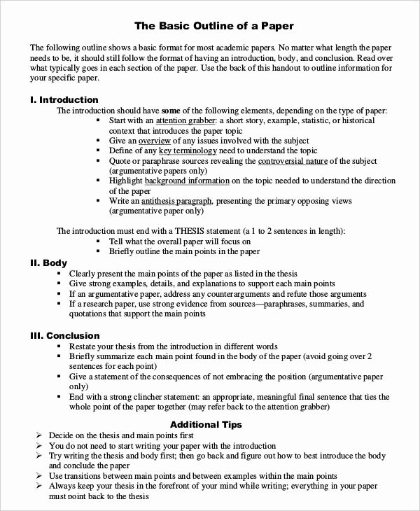 printable research paper outline