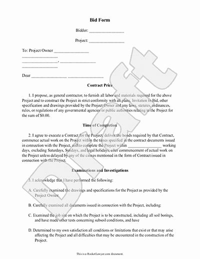 Printable Sample Construction Proposal Template form