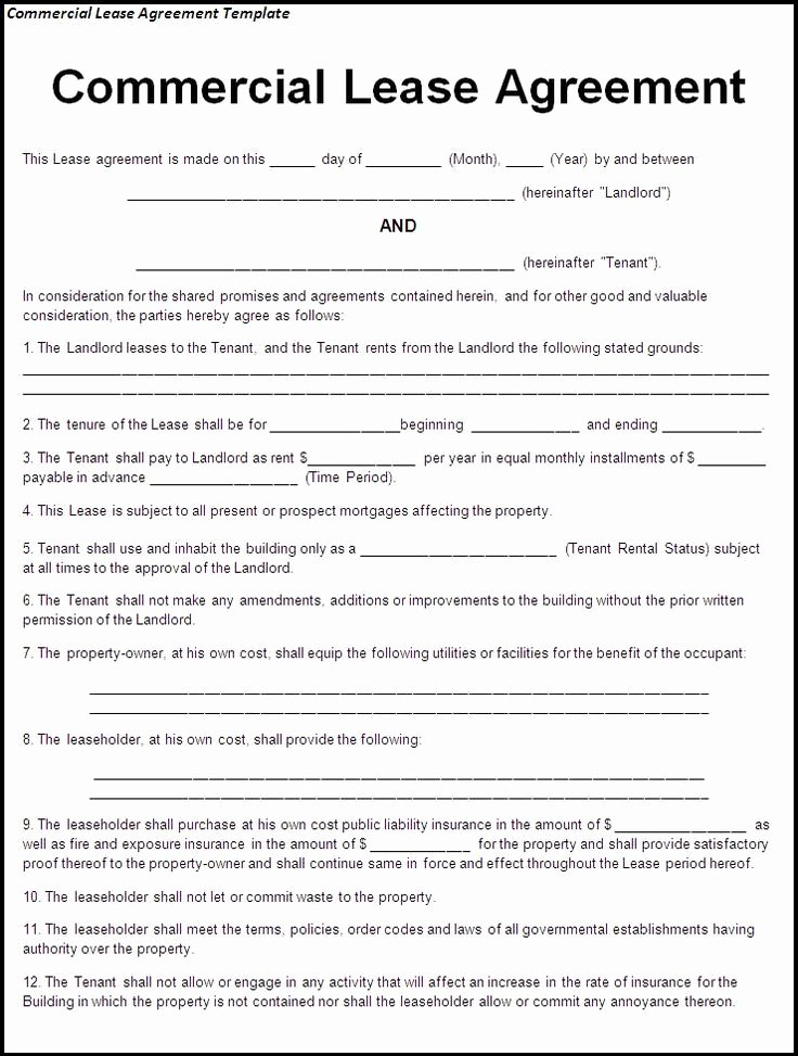 Printable Sample Lease Agreement Template form