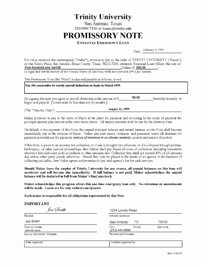 Printable Sample Promissory Note Sample form