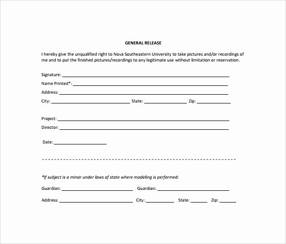 printable sample release and waiver liability agreement form free general template