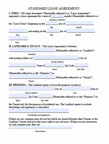 Printable Sample Residential Lease Agreement Template form