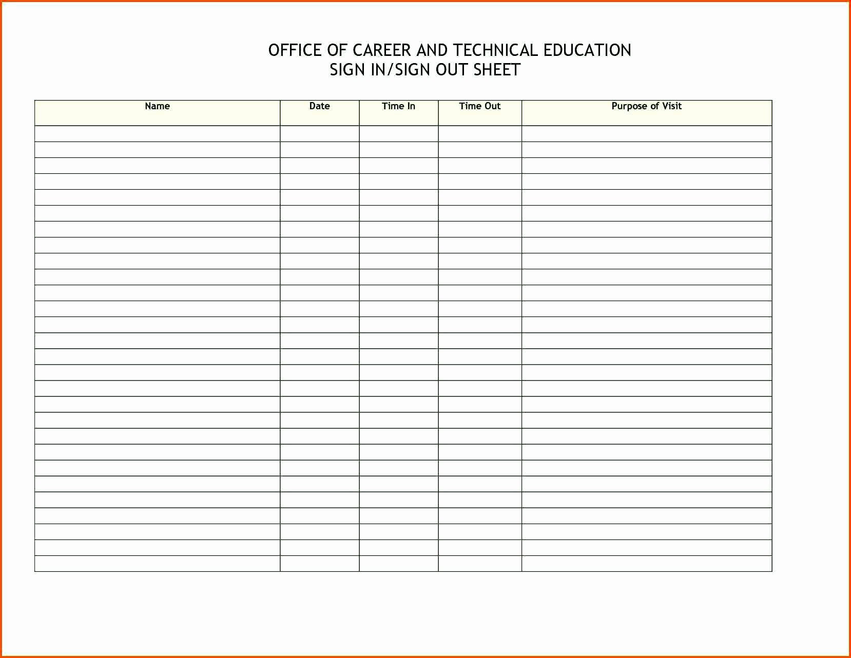 Printable Sign Up Sheet Template Word Excel