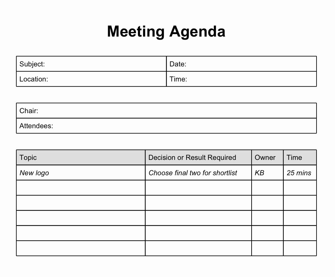 Printable Template Of Meeting Minutes