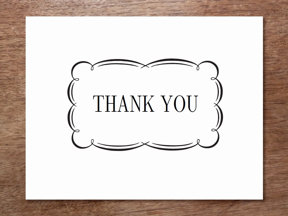 Printable Thank You Cards Black and White Free Clipart