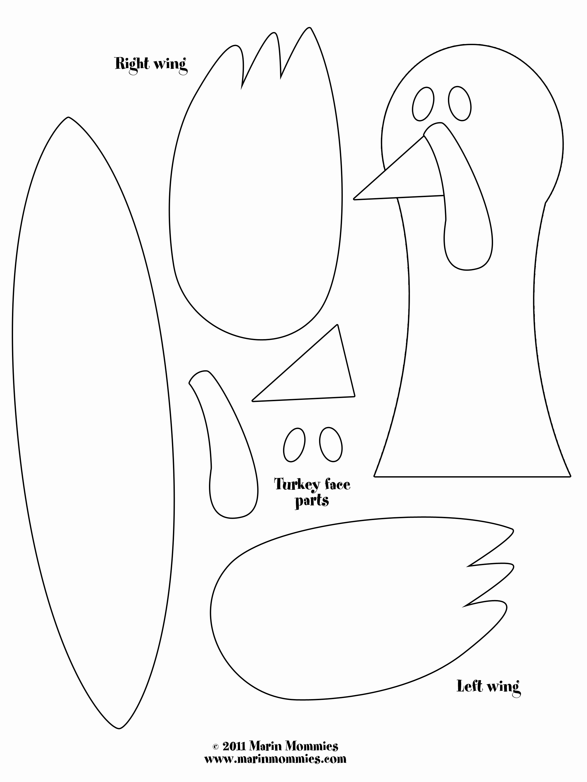 Printable Turkey Feather Template Patterns – Happy Easter