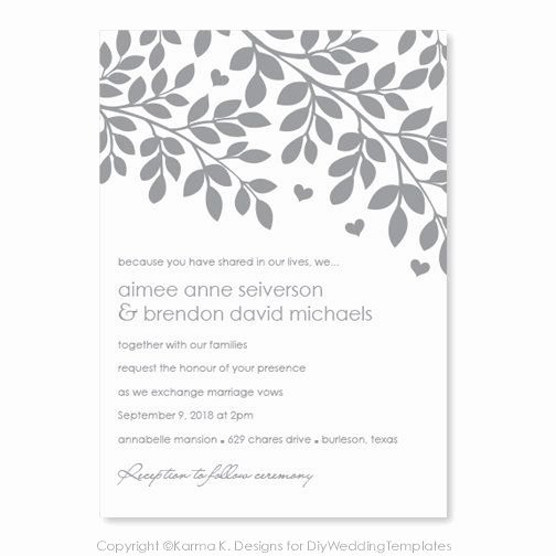 Printable Wedding Invitation Template Download Instantly