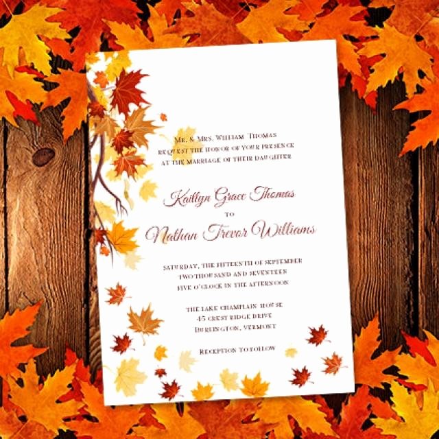 Printable Wedding Invitation Template &quot;falling Leaves