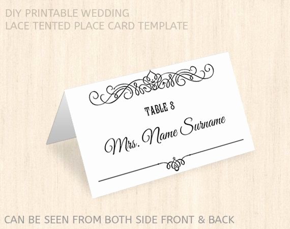 Printable Wedding Place Card Template Name Place Card