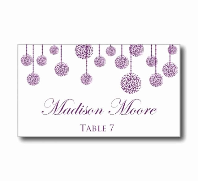 Printable Wedding Place Card Template &quot;purple Wedding