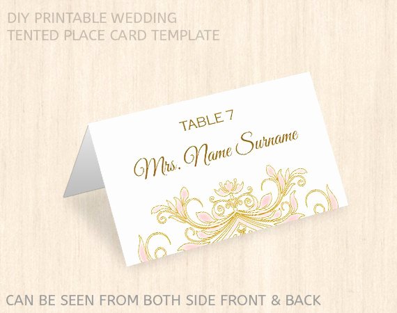 Printable Wedding Place Card Templatename Place Cardeditable