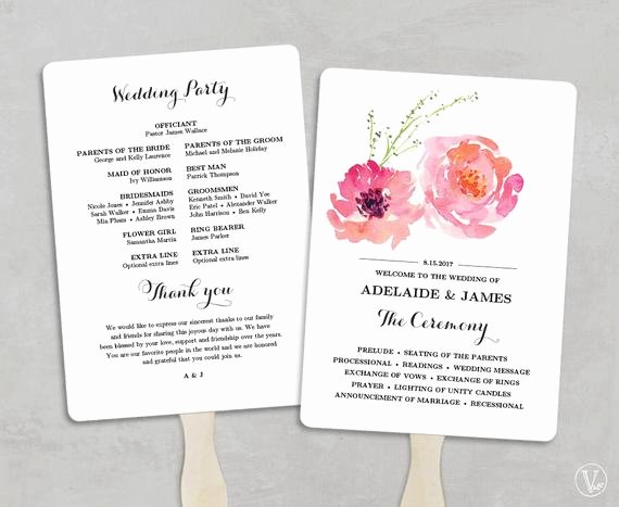 printable wedding program fan template