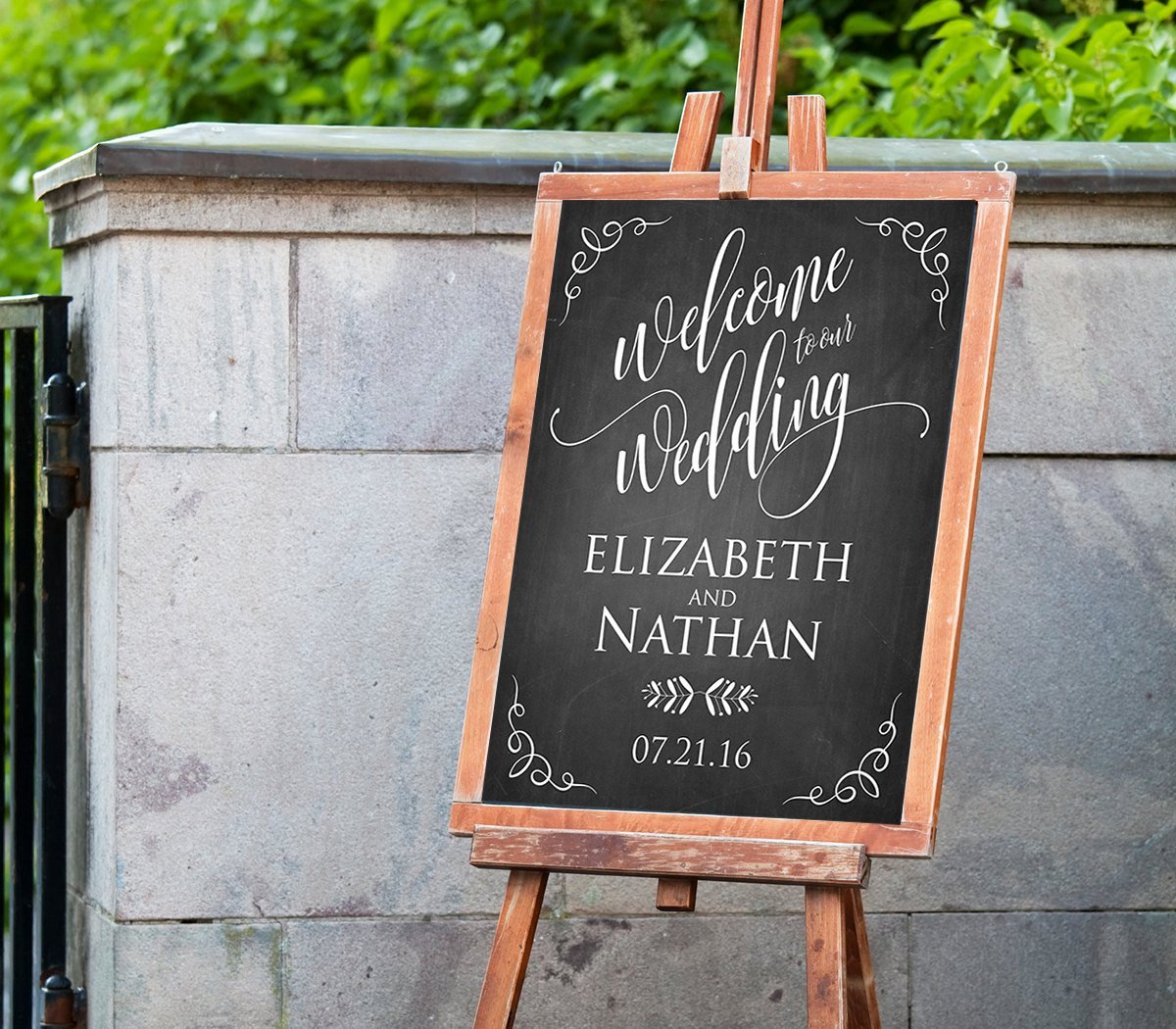 Printable Wedding Wel E Sign Template Rustic Chalkboard