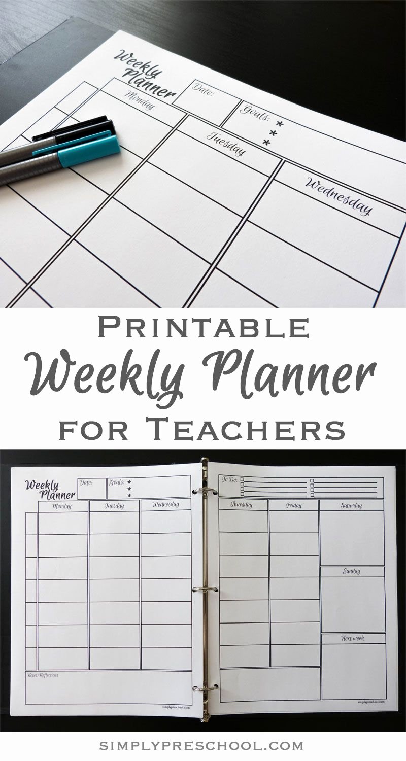 Printable Weekly Lesson Planner – Simply Preschool